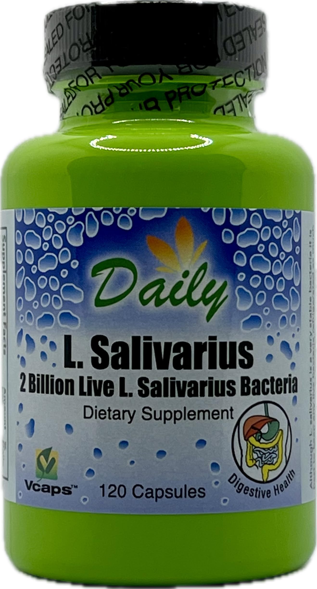 Daily L-Salivarius probiotic bottle label