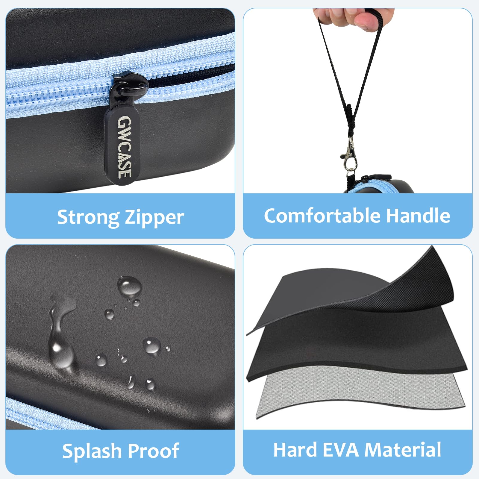 Durable hard EVA shell protects lenses