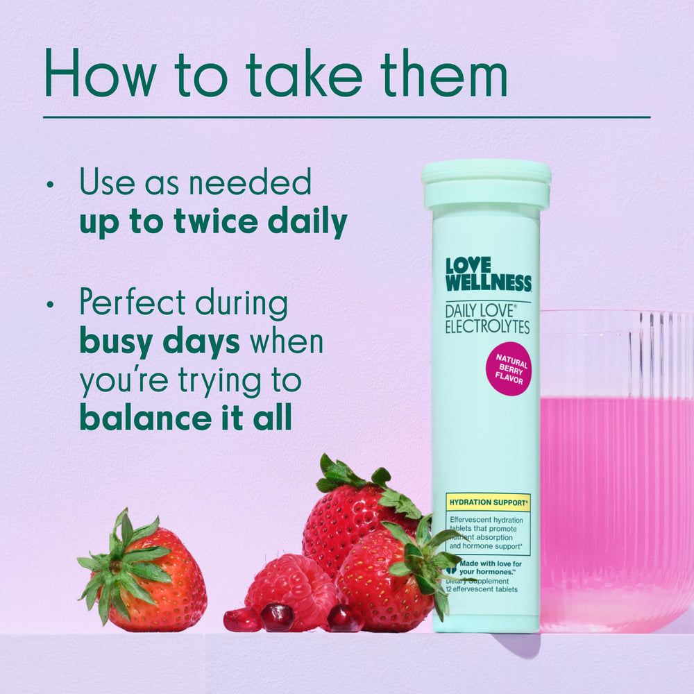 Glass of water with a dissolving Berry electrolyte tablet