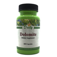 Daily Manufacturing Dolomite 100 Capsules bottle - front view