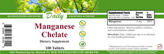 Product label for Daily Manufacturing Manganese Chelate 5 mg