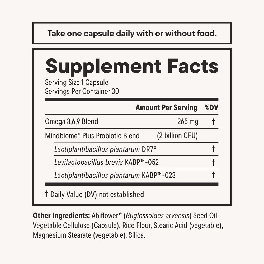Illustration of the gut-brain axis with probiotic imagery