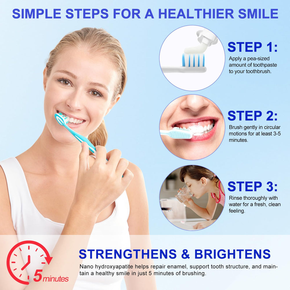 Daily oral care with 7.5% hydroxyapatite toothpaste