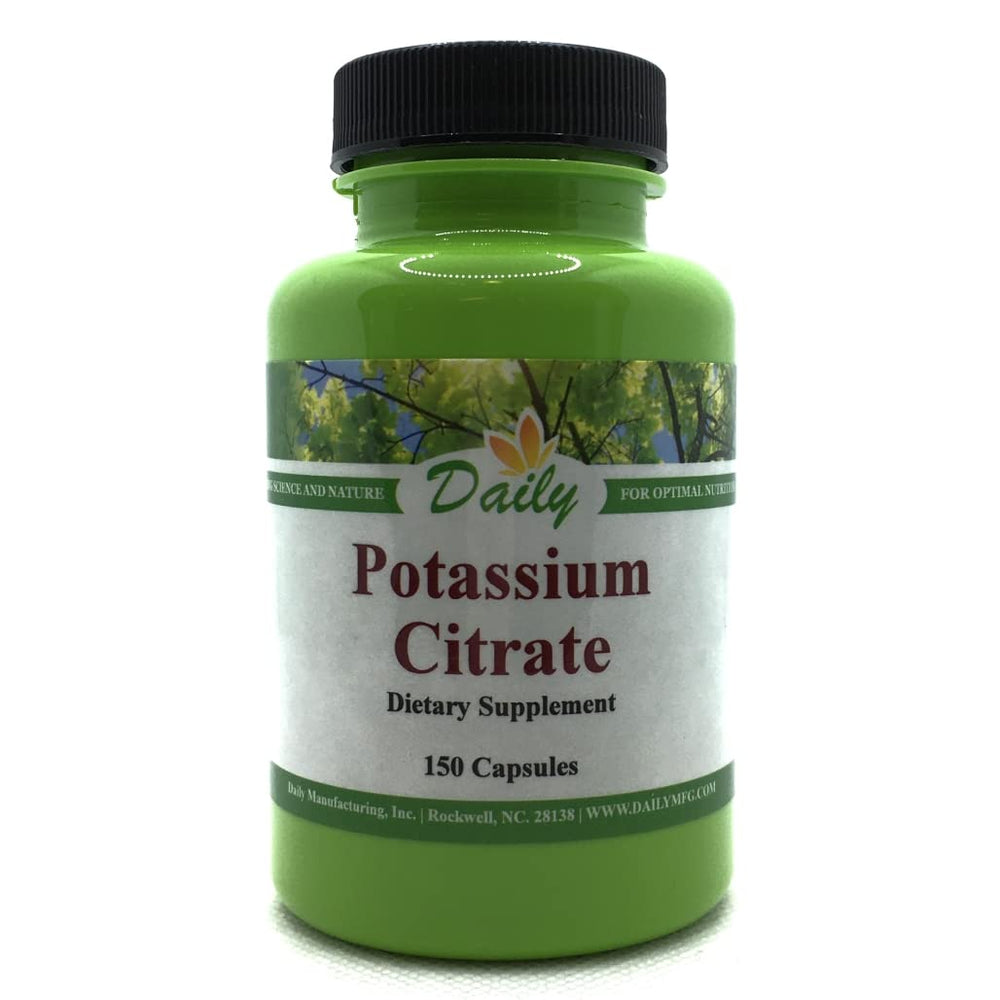 Bottle of Daily Manufacturing Potassium Citrate with label