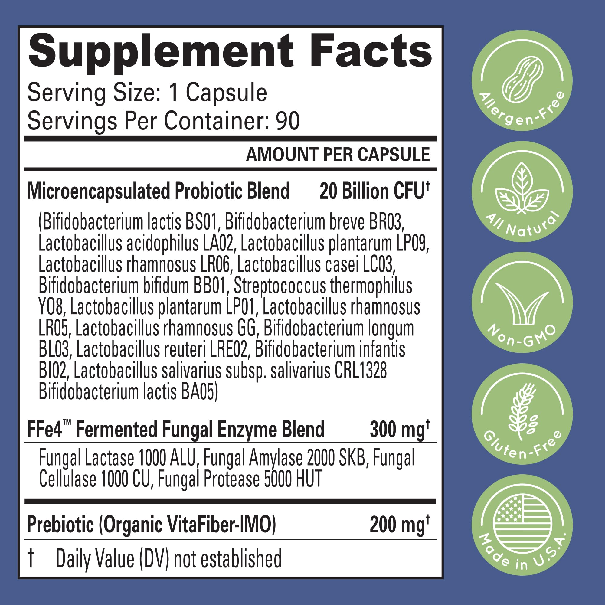 Daily probiotic capsule for men and women