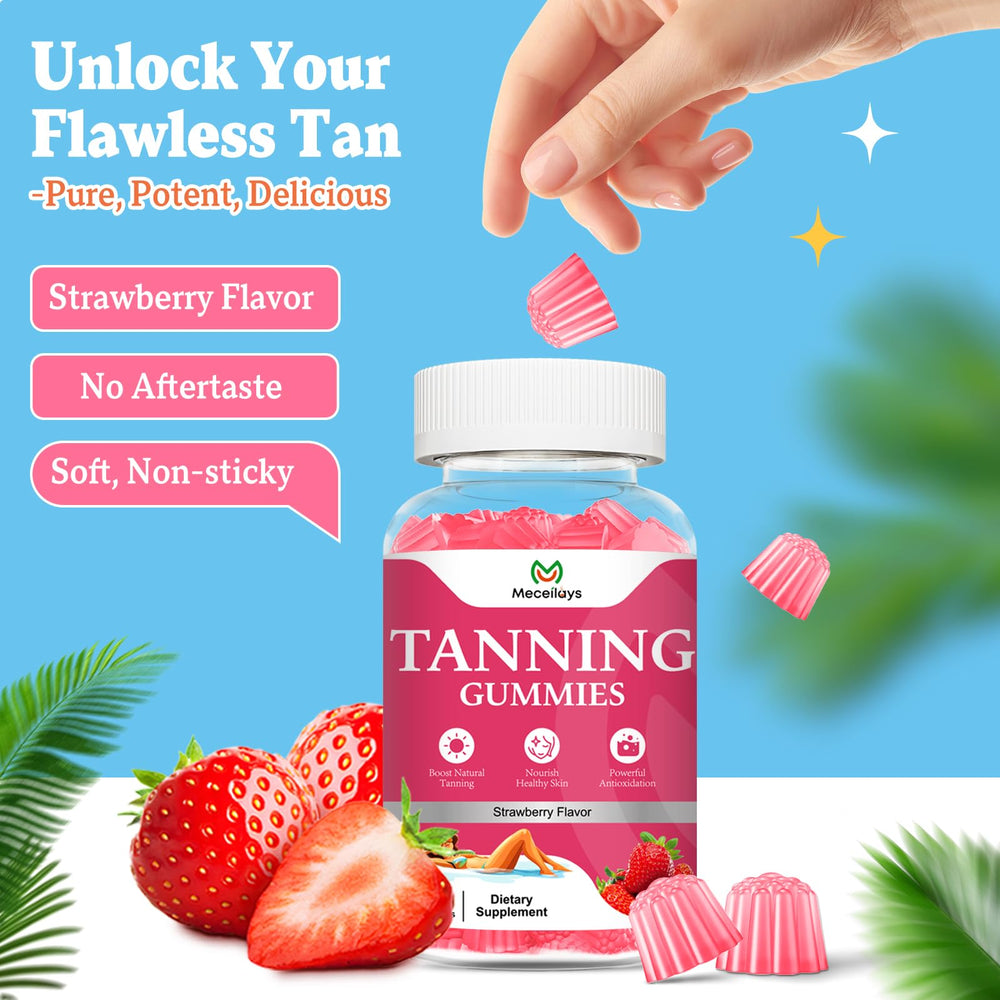 Easy daily routine: two gummies per day for bronzing without sun