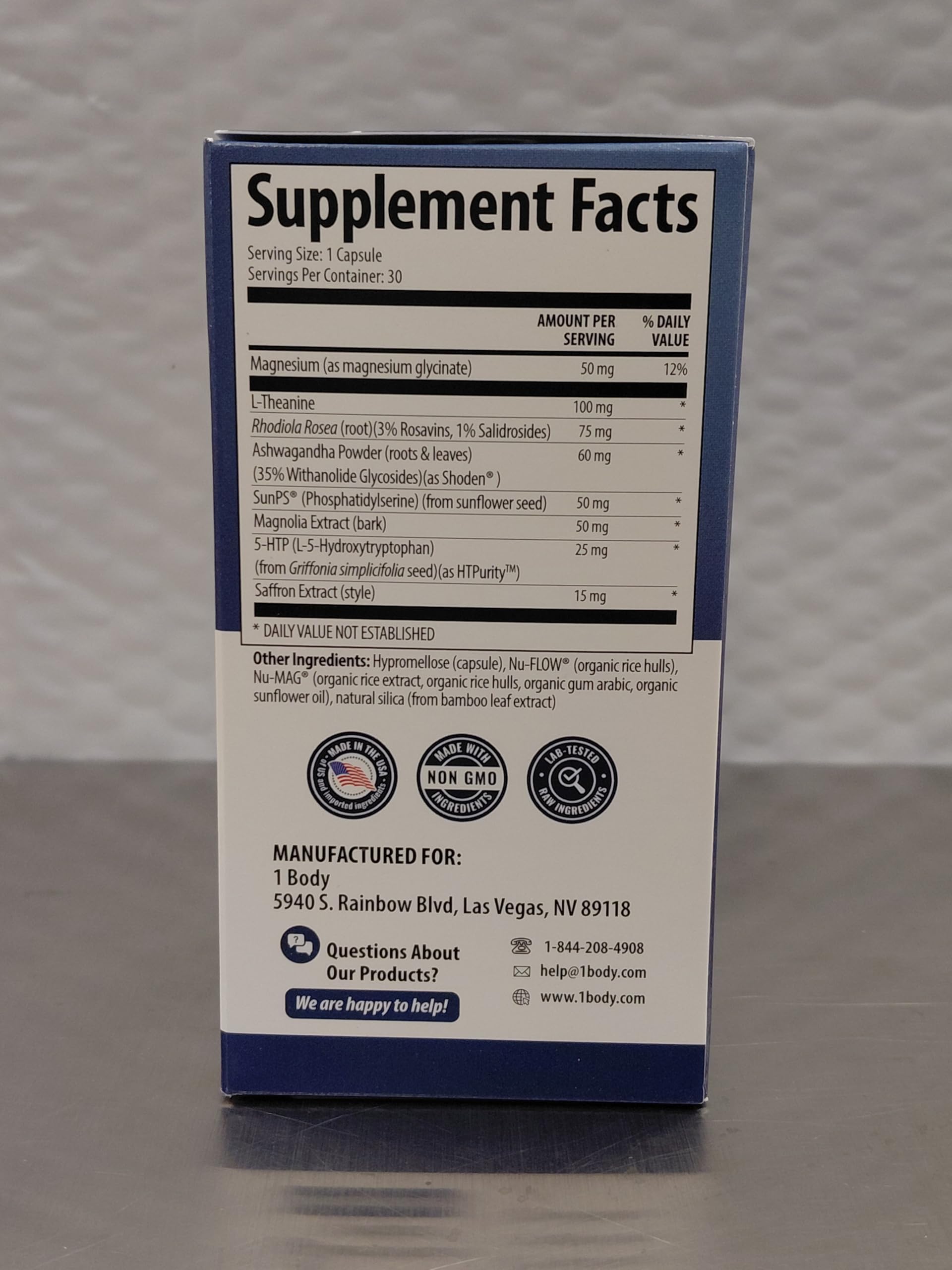 One capsule per day for cortisol support