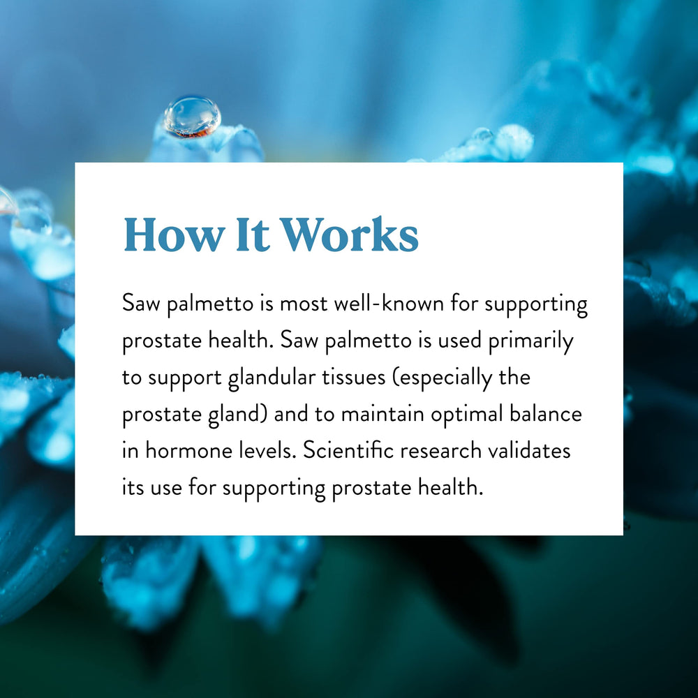 Person taking Saw Palmetto for daily health support
