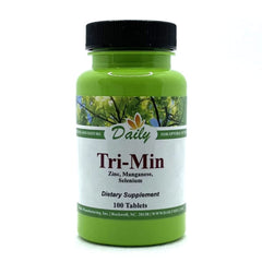 Front view of Daily Tri-Min bottle with Daily Manufacturing branding
