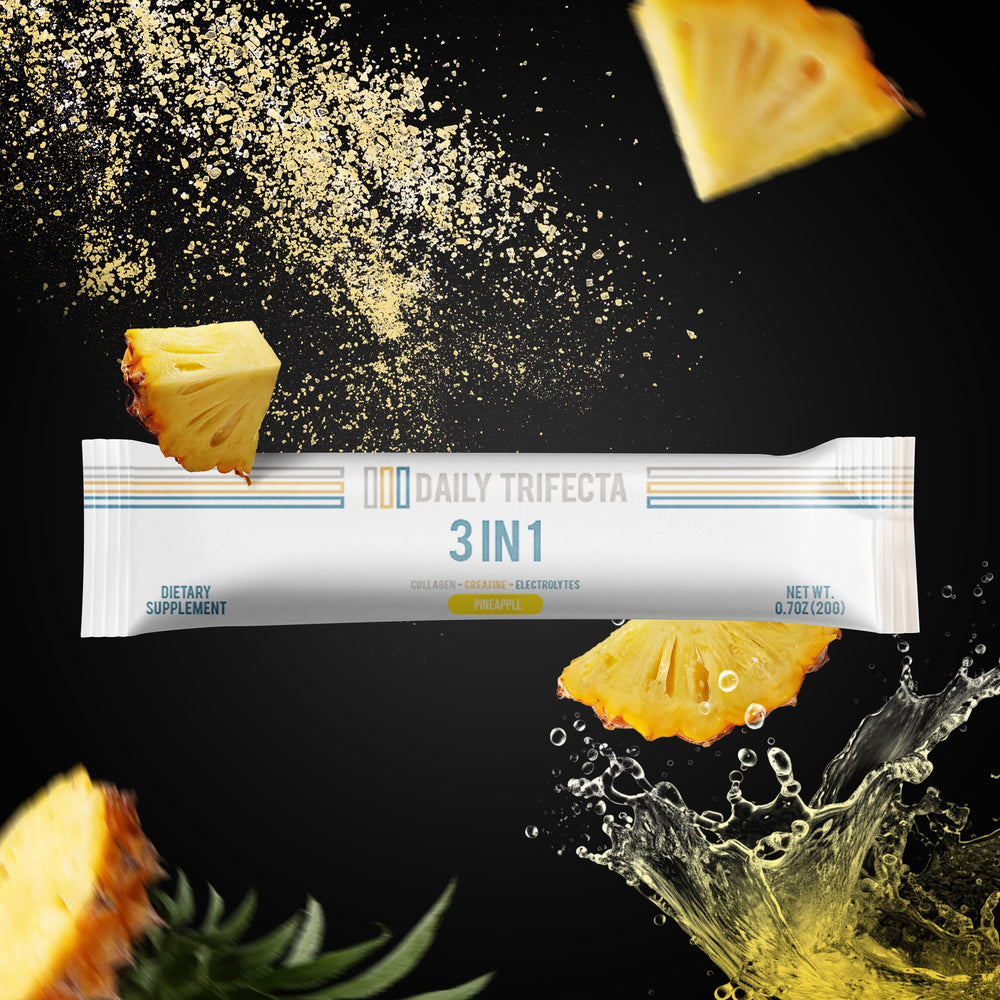 Back packaging with nutrition facts for Daily Trifecta Pineapple sticks