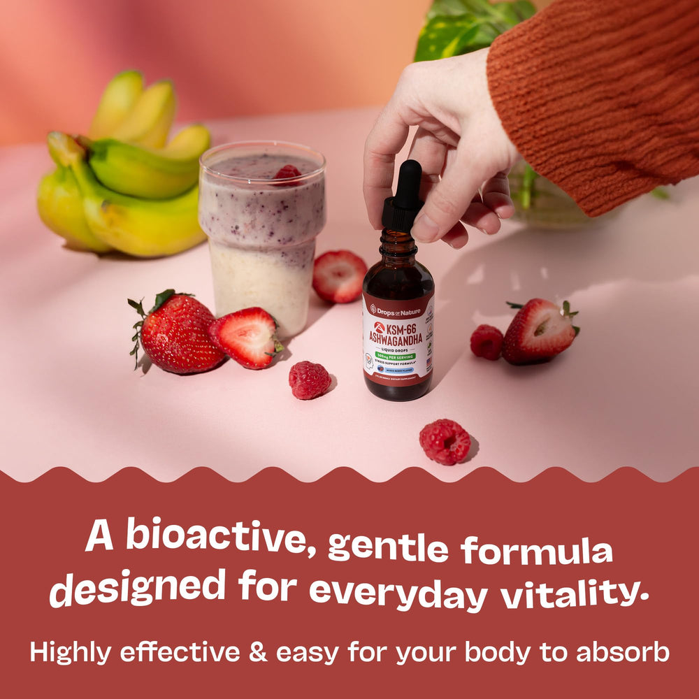 Illustration of daily wellness with Ashwagandha KSM 66 drops