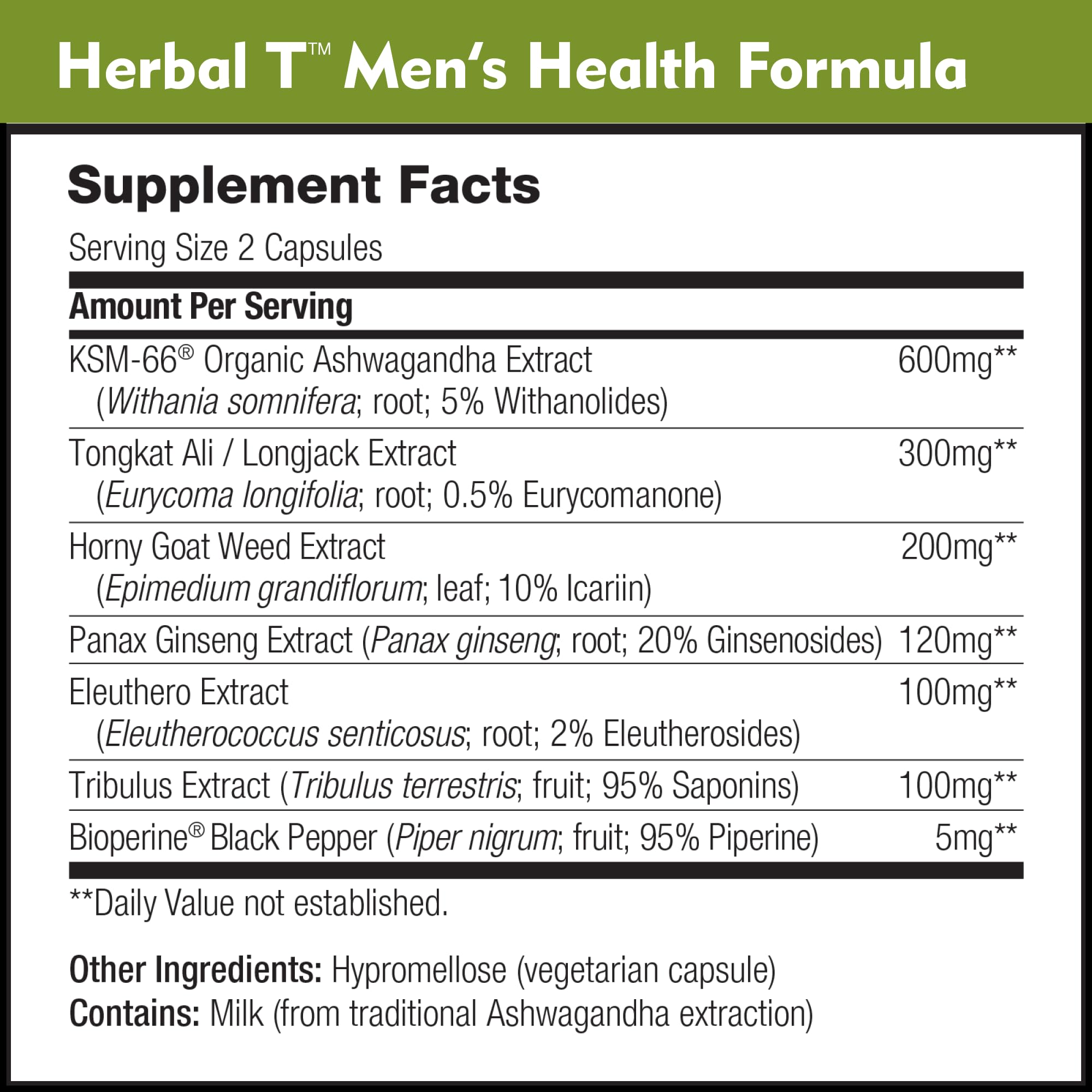 Horny Goat Weed and other ingredients in Herbal T