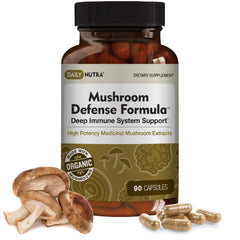 DailyNutra Mushroom Defense Formula bottle on white background