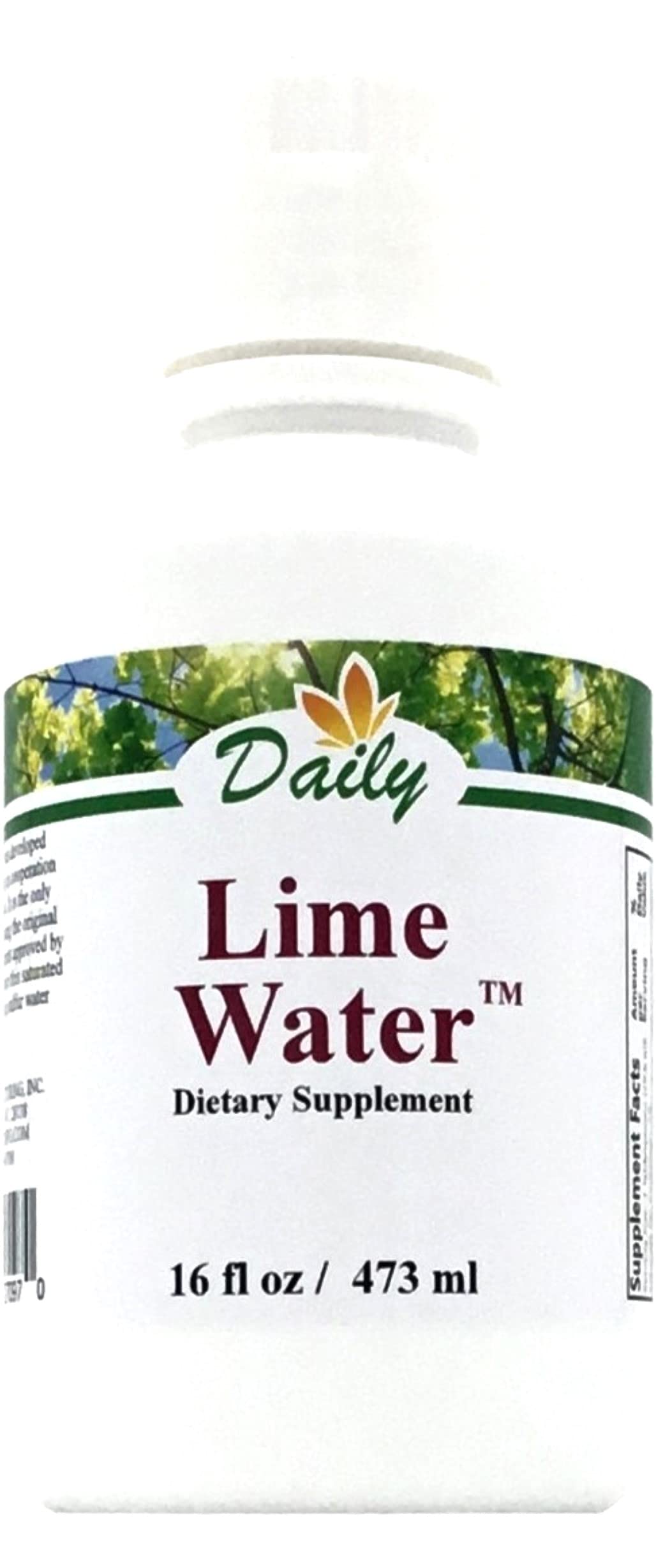 Front view of Daily's Lime Water 16 oz bottle