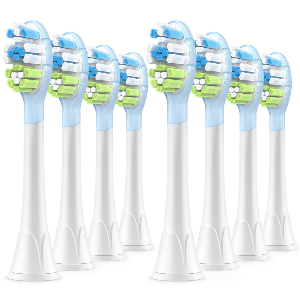 DailyWhite 8-pack Superior Clean brush heads for Philips Sonicare – white, front view