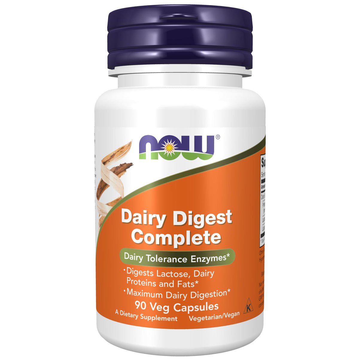 NOW Foods Dairy Digest Complete bottle on white background