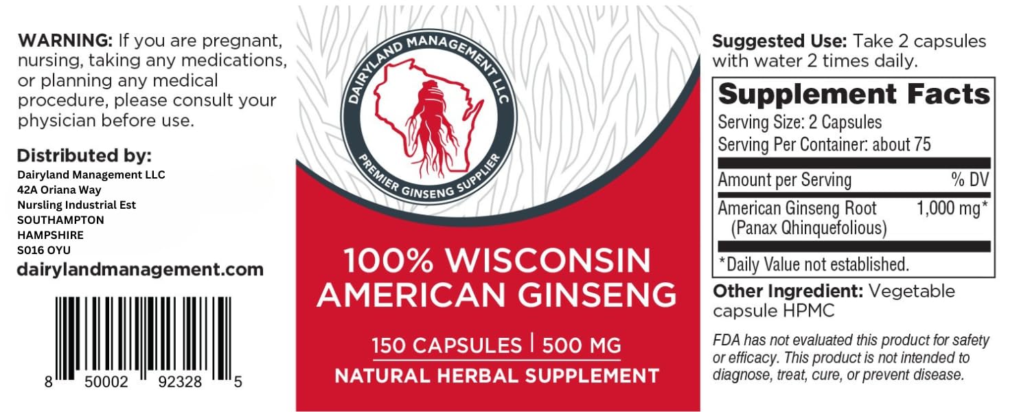 Storage and shelf life of Dairyland American Ginseng capsules