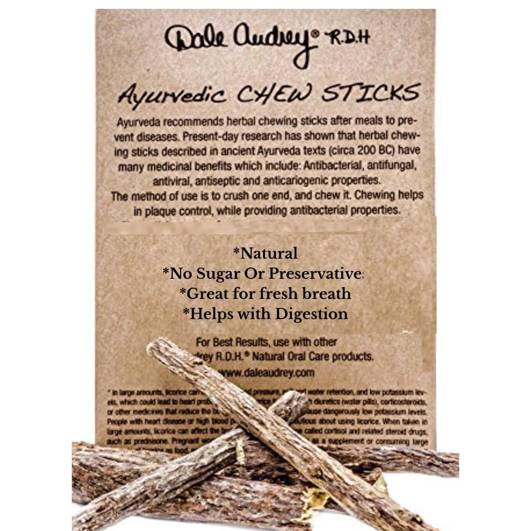 Dale Audrey Ayurvedic chew sticks with licorice root and neem in a 1.12 oz pack