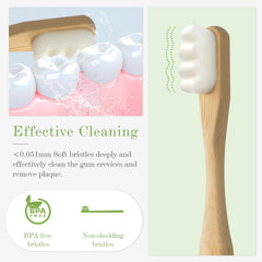 Close-up of ultra-soft bristles on Daletu toothbrushes