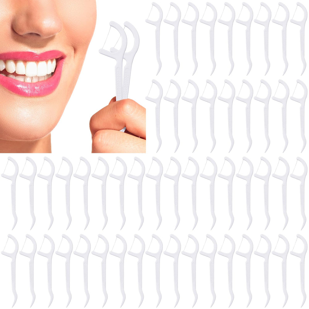 Bulk pack of Dandat dental floss picks in white, 2000 pieces
