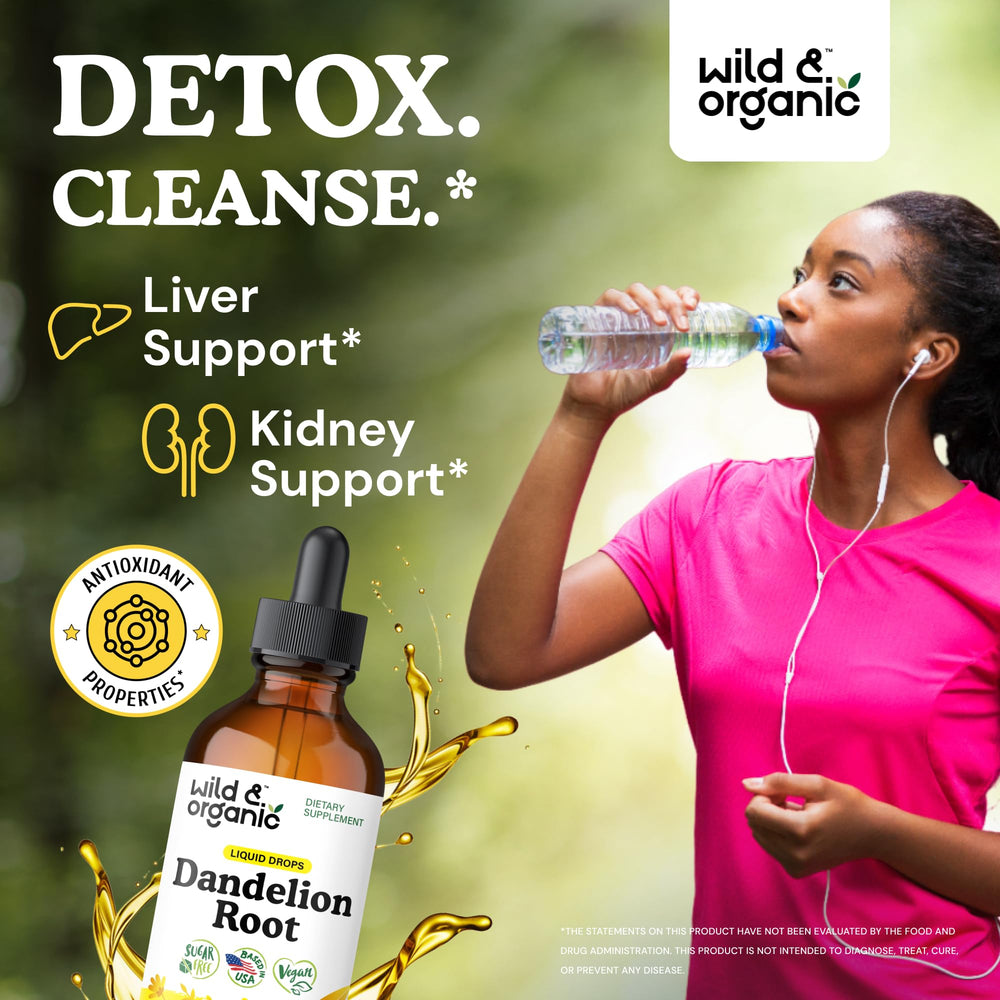 Serving showing 650 mg dandelion root extract per dose.