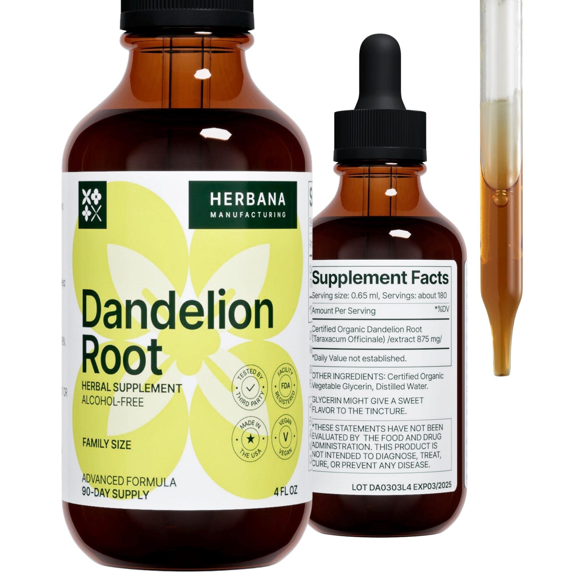 Dandelion Root Liquid Extract bottle 4 oz