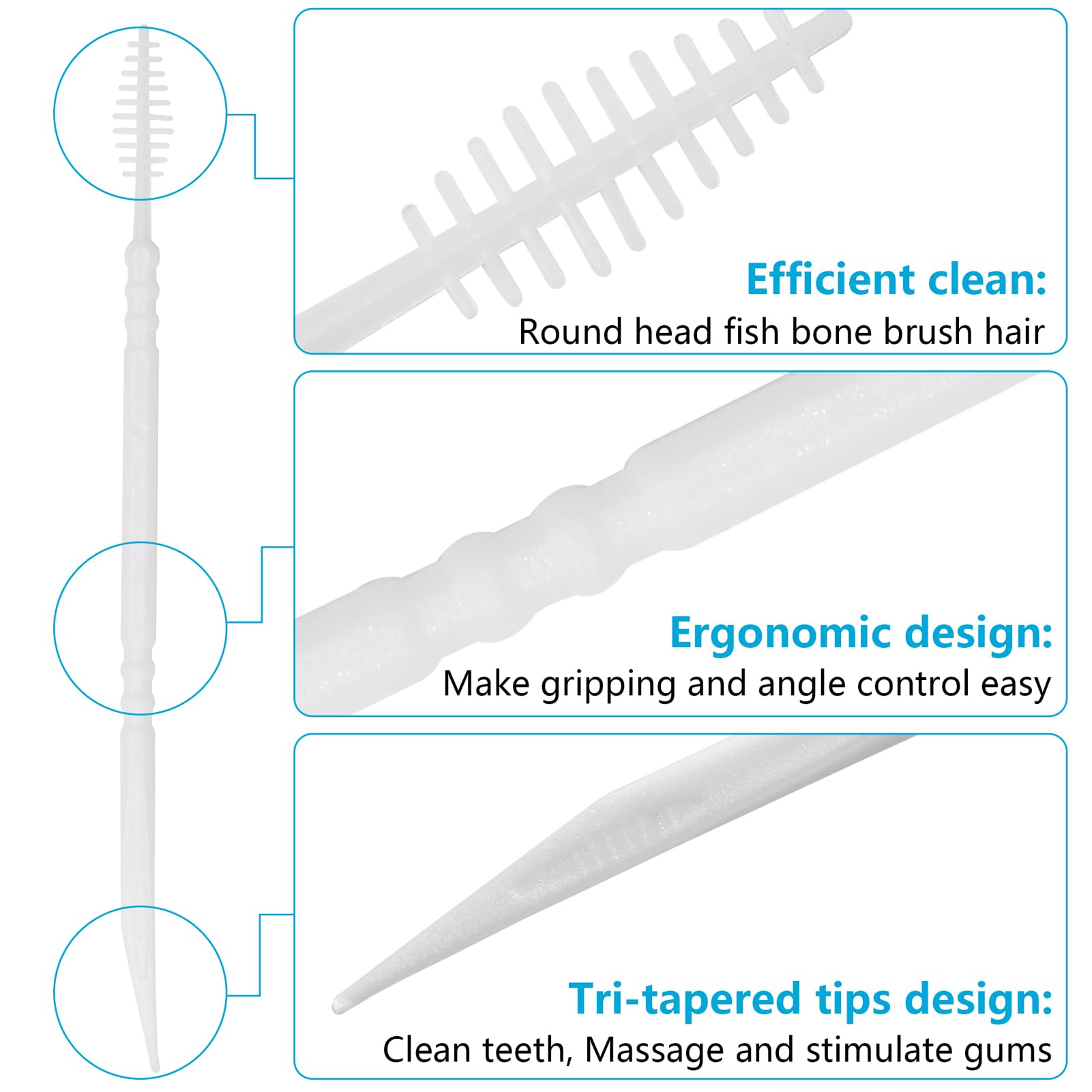 Close-up of durable polystyrene interdental picks