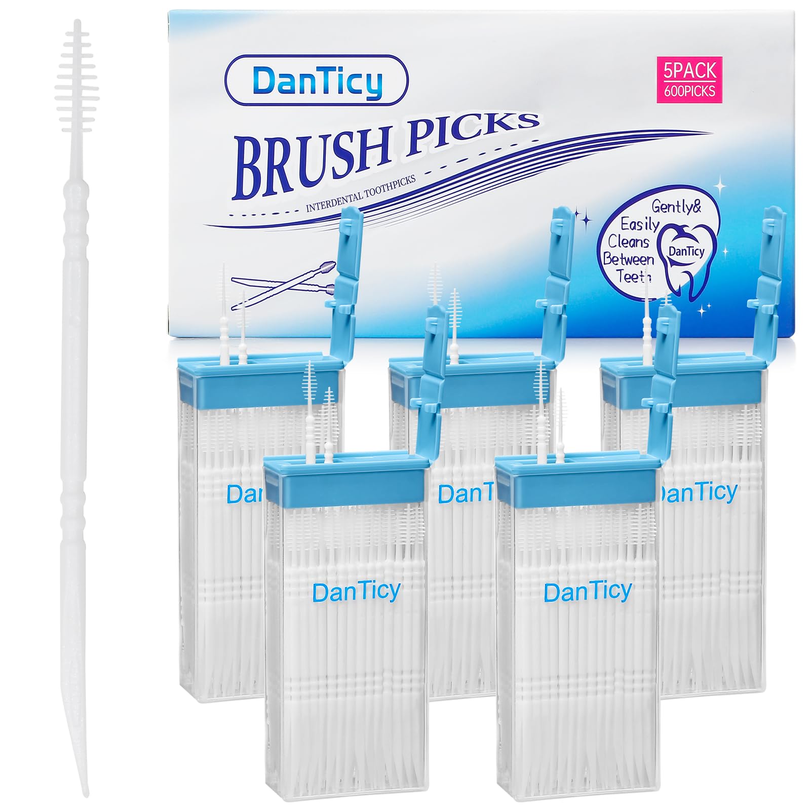 DanTicy Brushpicks product overview - 600pcs pack of 5