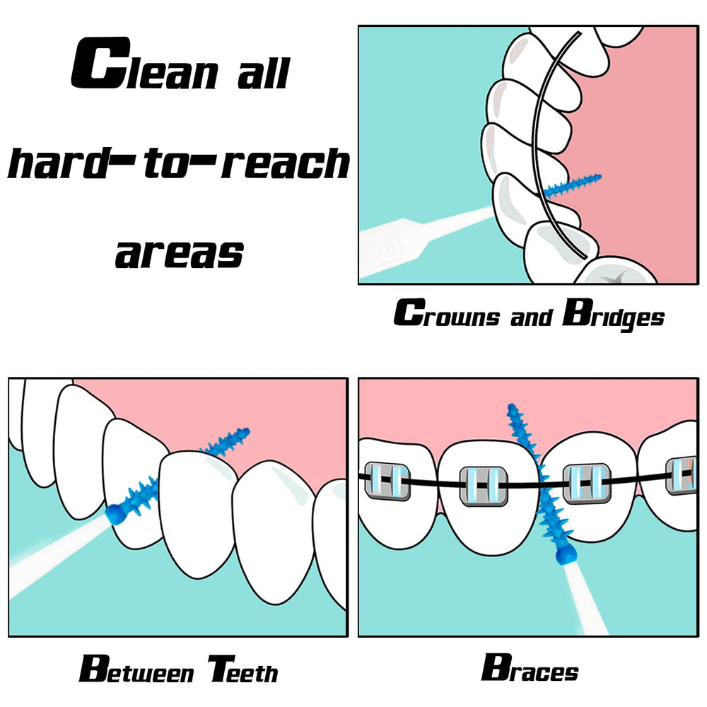 Soft silicone interdental brush close-up for gentle cleaning
