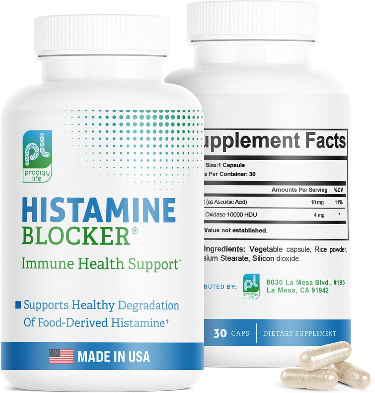 DAO Histamine Blocker bottle label and branding