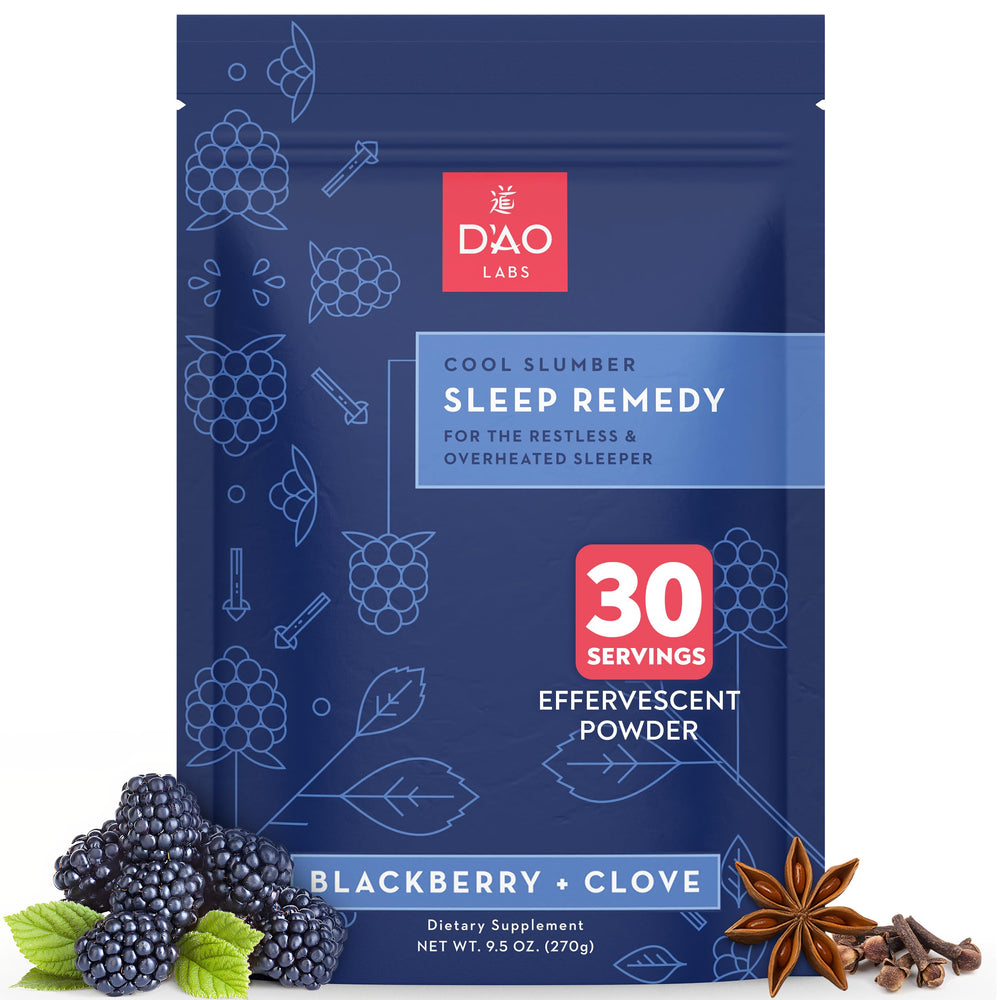 Front view of D’AO Labs Cool Slumber packaging