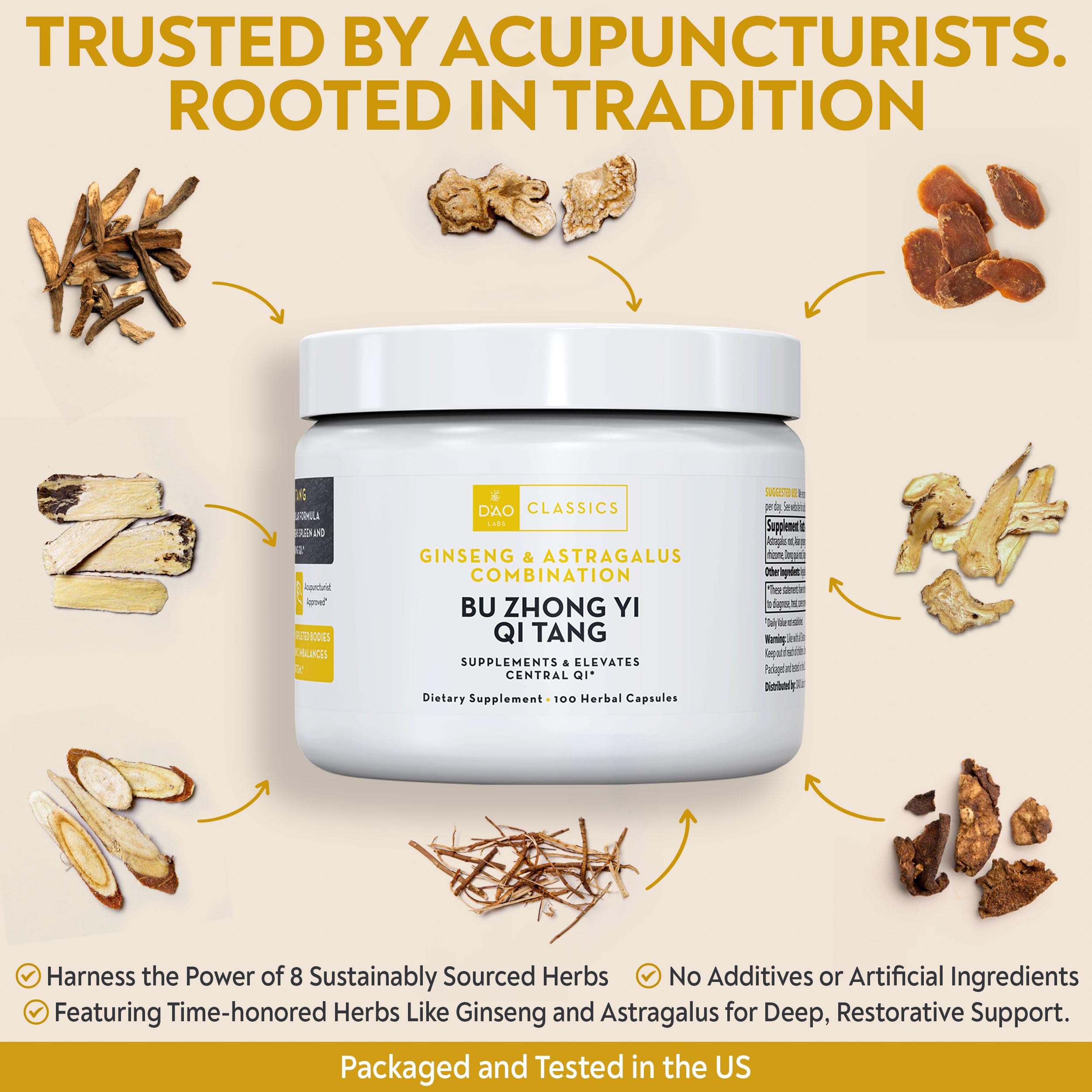 Ginseng and Astragalus ingredients used in Bu Zhong Yi Qi Tang