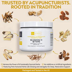 Ginseng and Astragalus ingredients used in Bu Zhong Yi Qi Tang