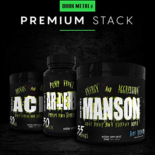 Dark Metal Manson blue raspberry shake shows vibrant color and readiness