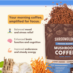 Dark roast instant mushroom coffee crystals