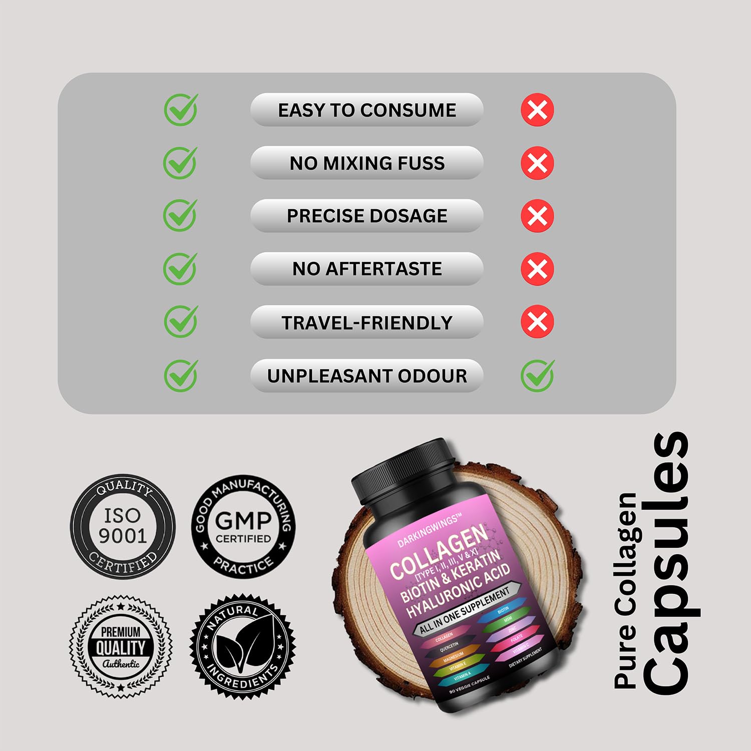 Darkingwings 14-in-1 collagen supplement bottle