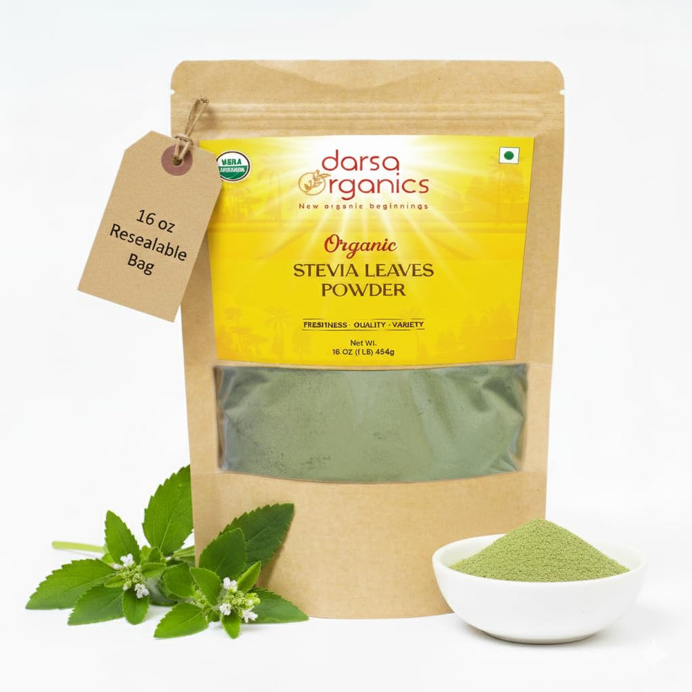 Darsa Organics Stevia Powder 16 oz bottle front view