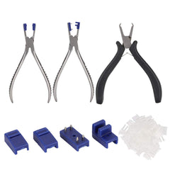 DAUERHAFT 3-piece stainless steel rimless eyeglasses plier set - front view