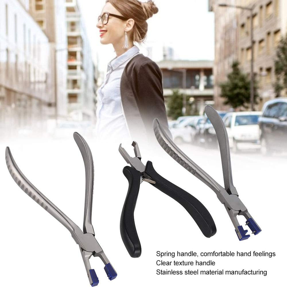 Close-up of rimless eyeglasses repair pliers with durable handle - DAUERHAFT