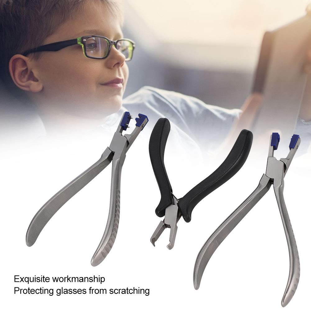 Eyeglasses repair kit pliers with bag - side view