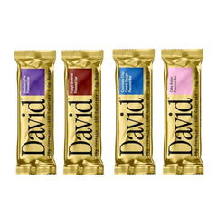 David Protein Bar Sample Pack - 4 bars, 28g protein per bar, 150 calories, gluten-free, 0g sugar