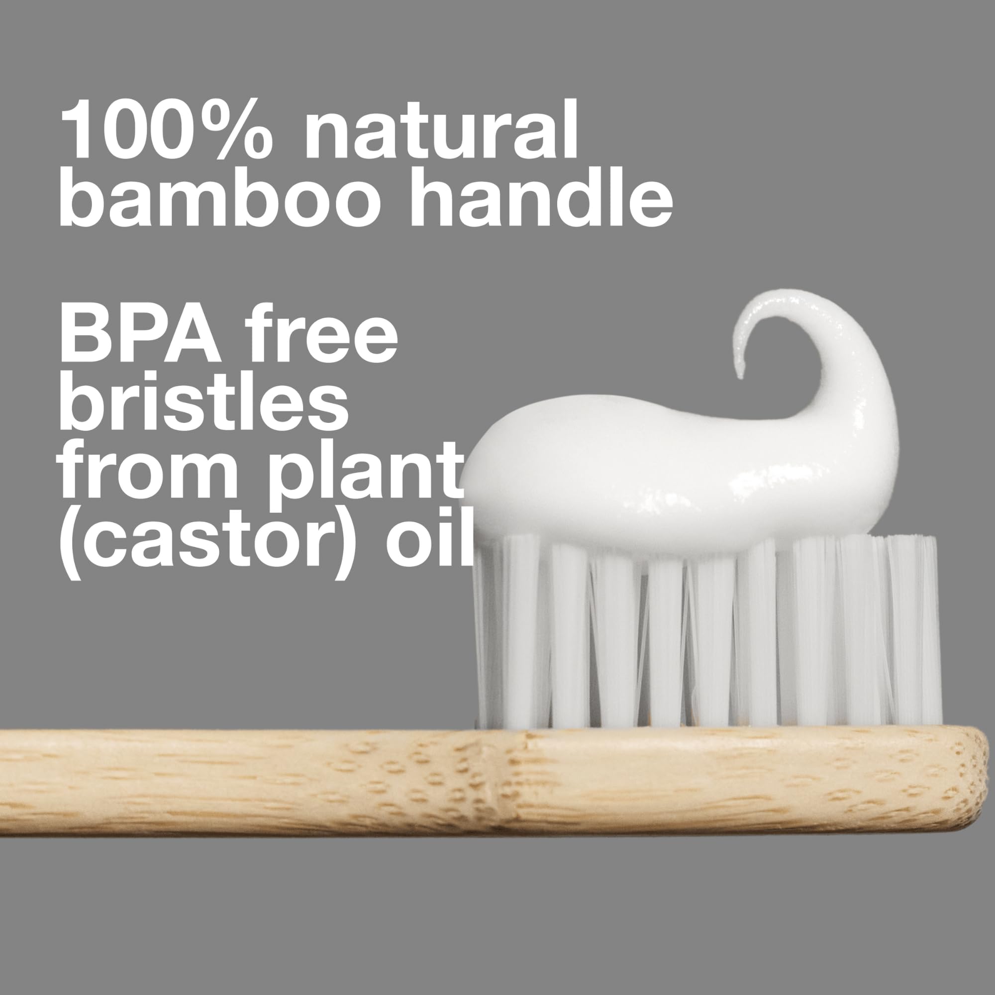 Close-up of high-performance soft bristles on Davids bamboo toothbrush