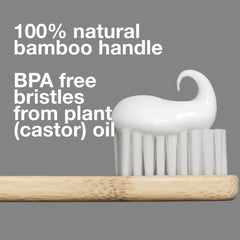 Close-up of high-performance soft bristles on Davids bamboo toothbrush