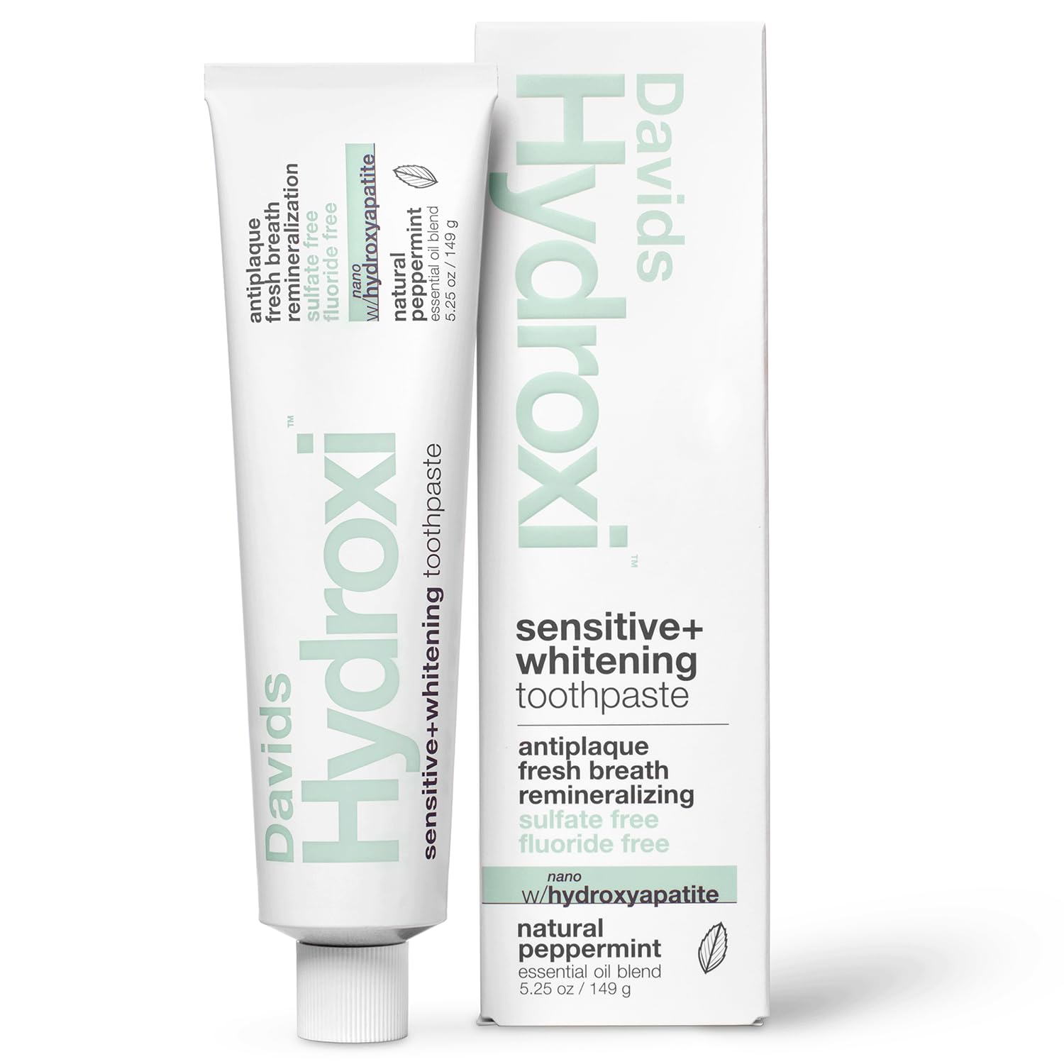 Davids Hydroxi Nano Hydroxyapatite toothpaste bottle and packaging