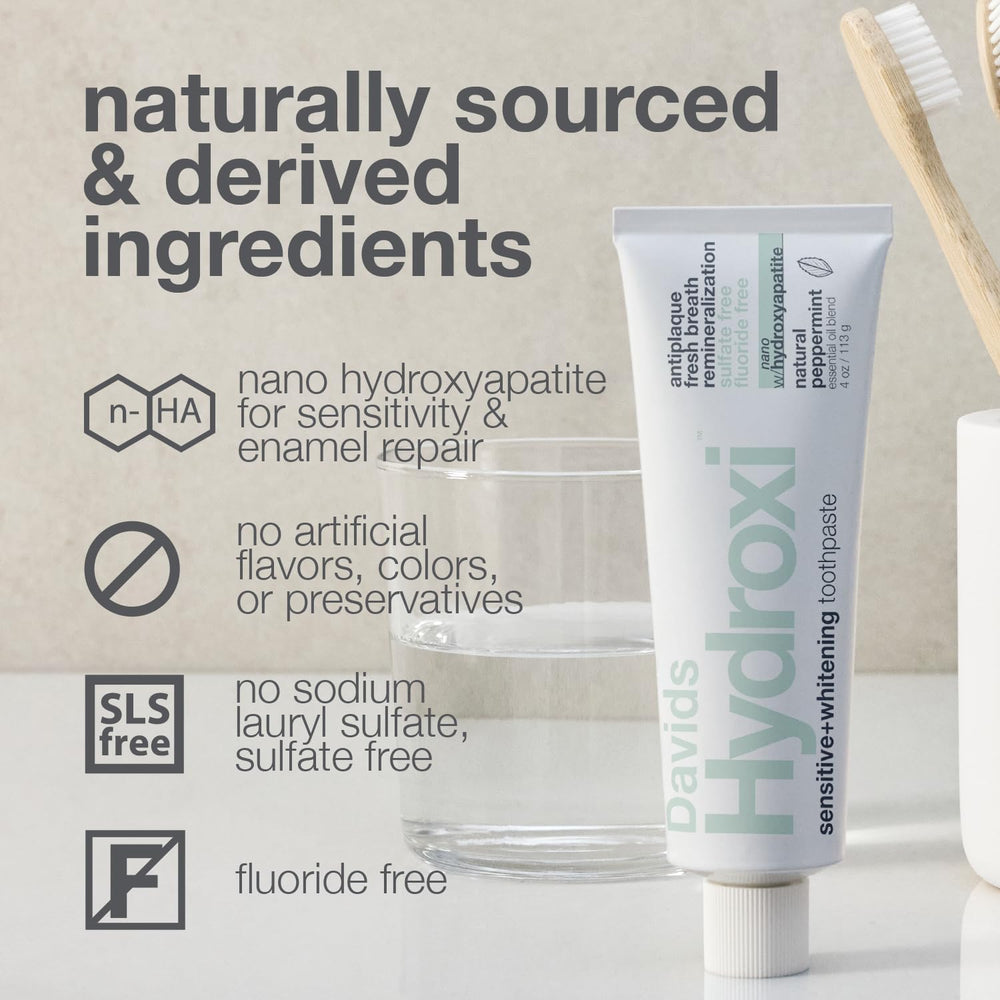 Made in USA 3-pack packaging of Davids Hydroxi toothpaste