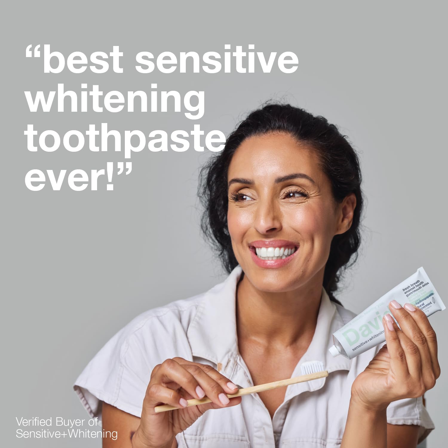 Graphic illustrating sensitivity relief from Hydroxyapatite toothpaste