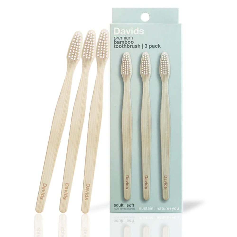 Davids Premium Bamboo Toothbrush 3 Pack – hero image