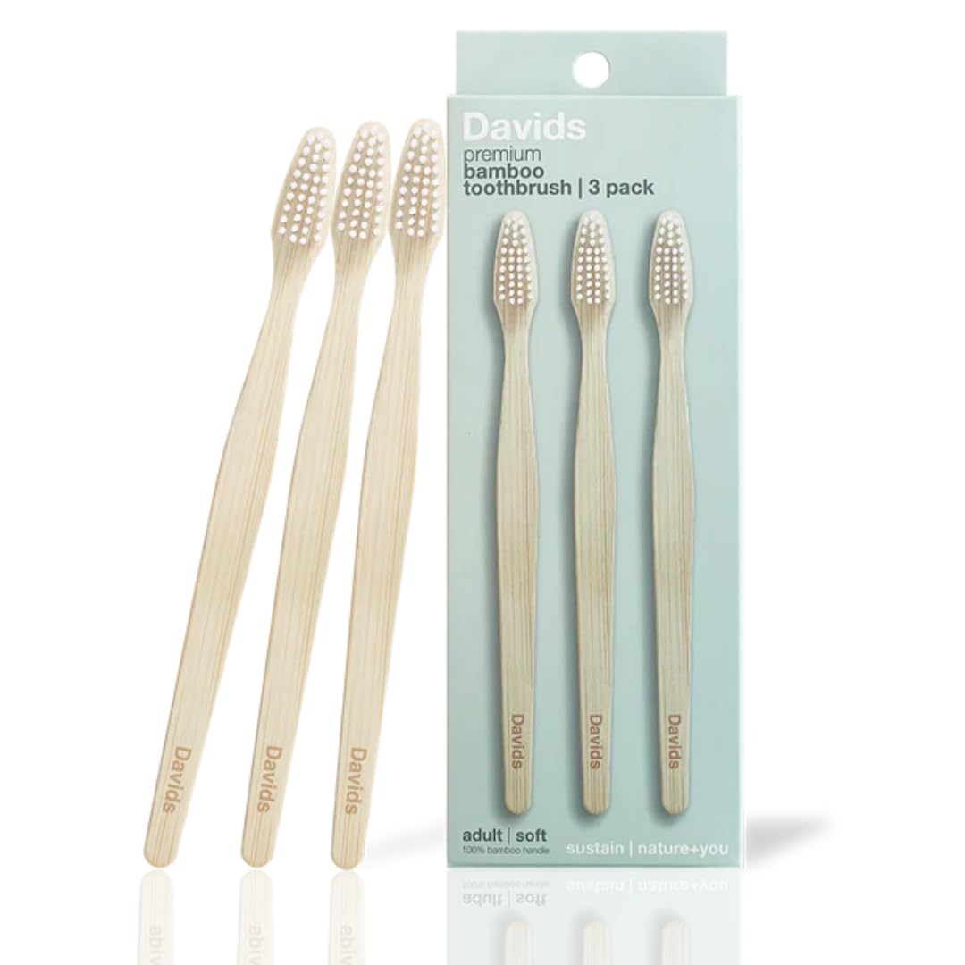 Davids Premium Bamboo Toothbrush 3 Pack – hero image
