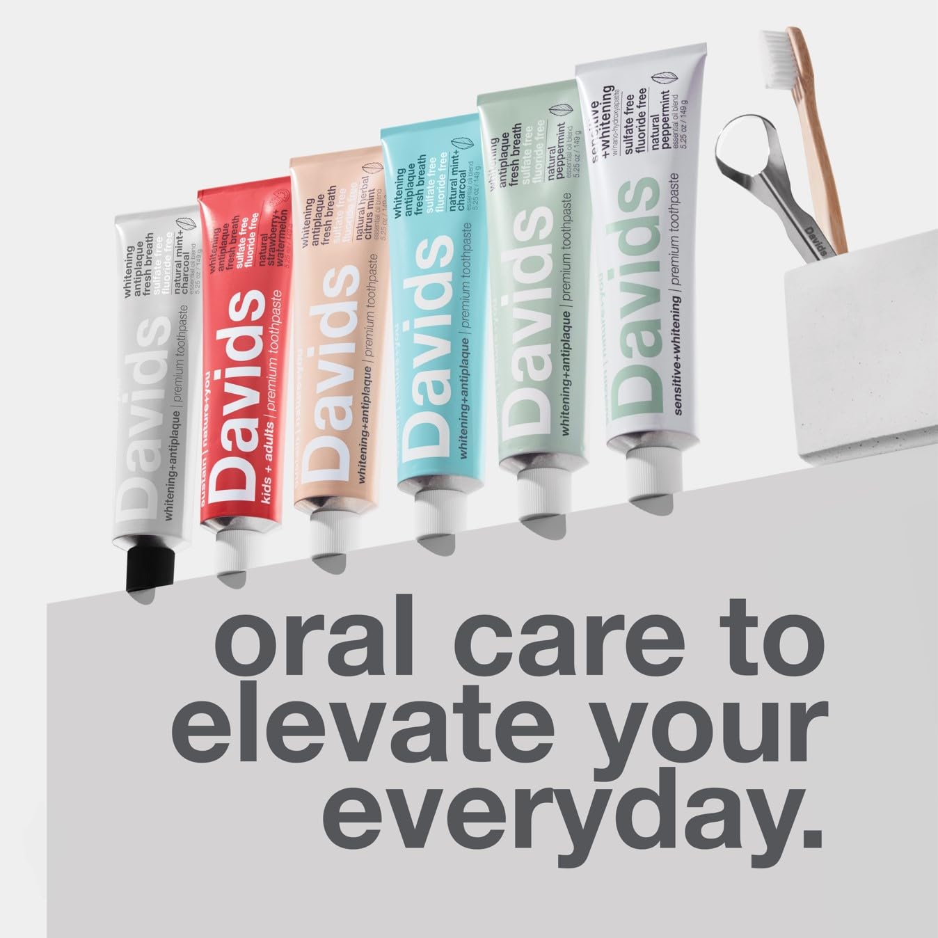 Recyclable metal tube packaging of Davids toothpaste made in USA