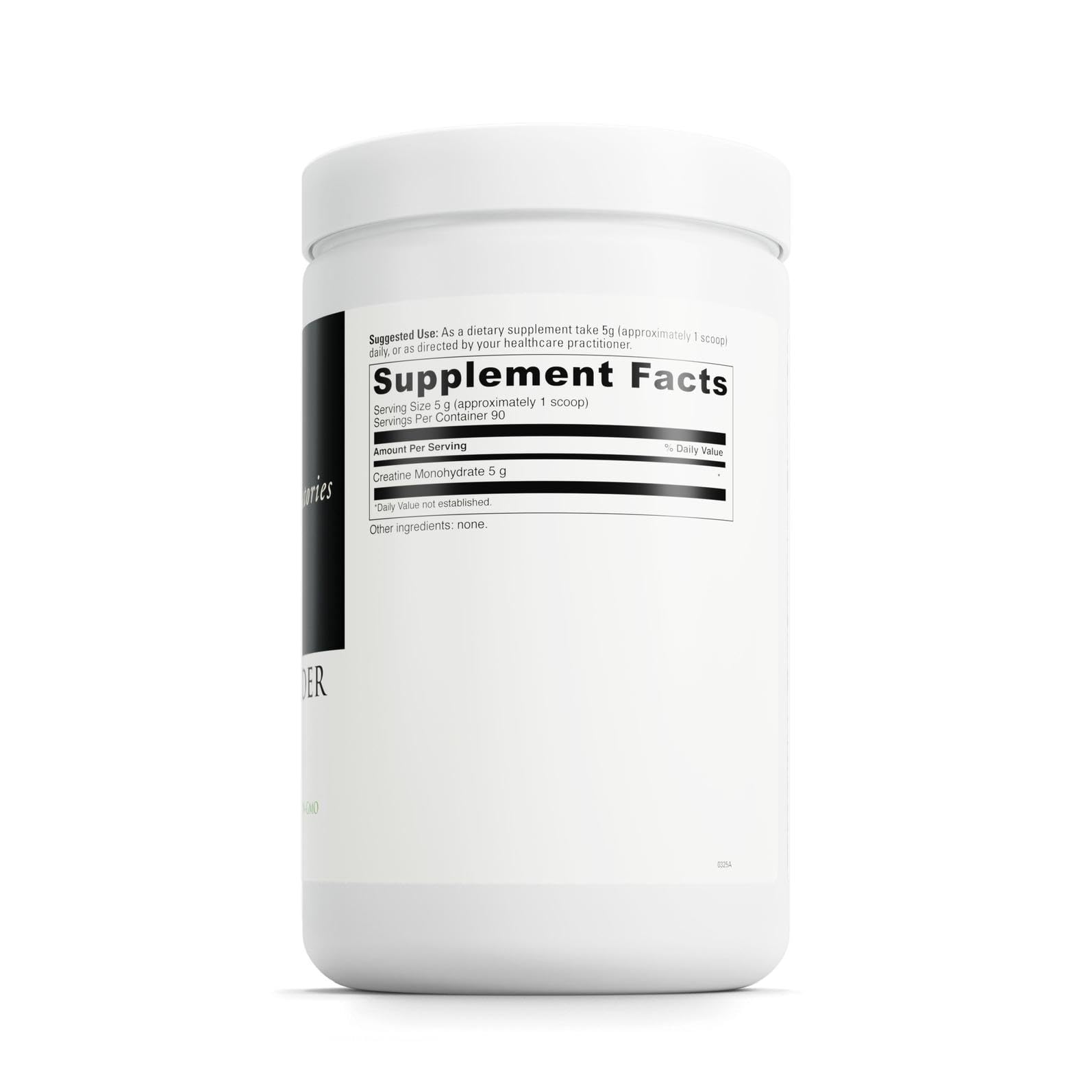 Unflavored creatine powder measuring scoop